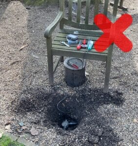 Light and (only) water-resistant junction box sitting in soil