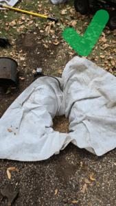 Membraned area filled with free draining material